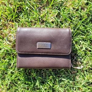 Vintage Esprit Brown Card Keychain Wallet